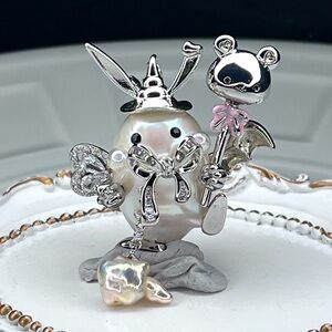 Handmade Freshwater Premium Flameball Pearl Character Detachable Pendant